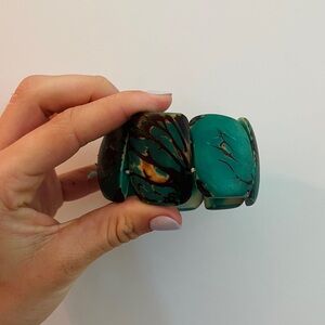 Turquoise and Brown Chunky Bracelet